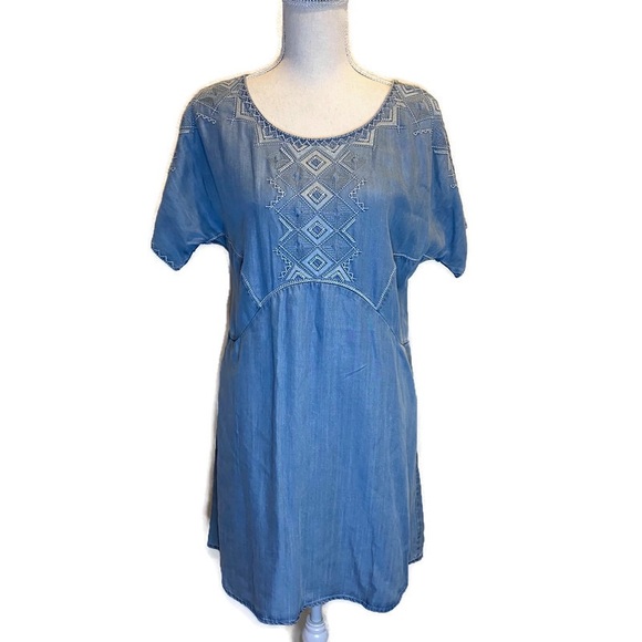 ANTHROPOLOGIE Holding Horses Chambray Dress - Picture 2 of 8